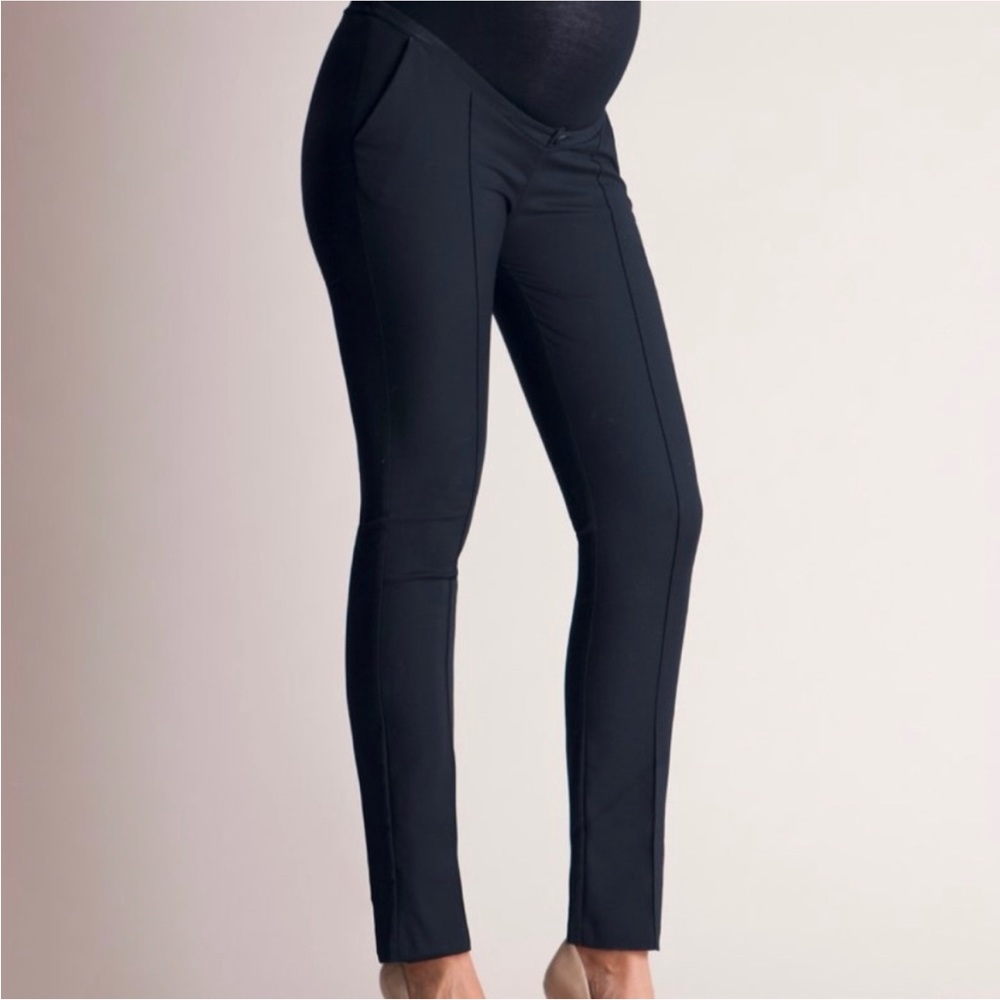 Seraphine Maternity Slim Fit Pants, Navy - size 6 US